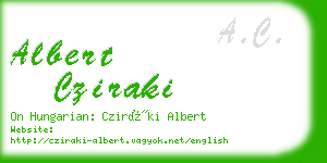 albert cziraki business card